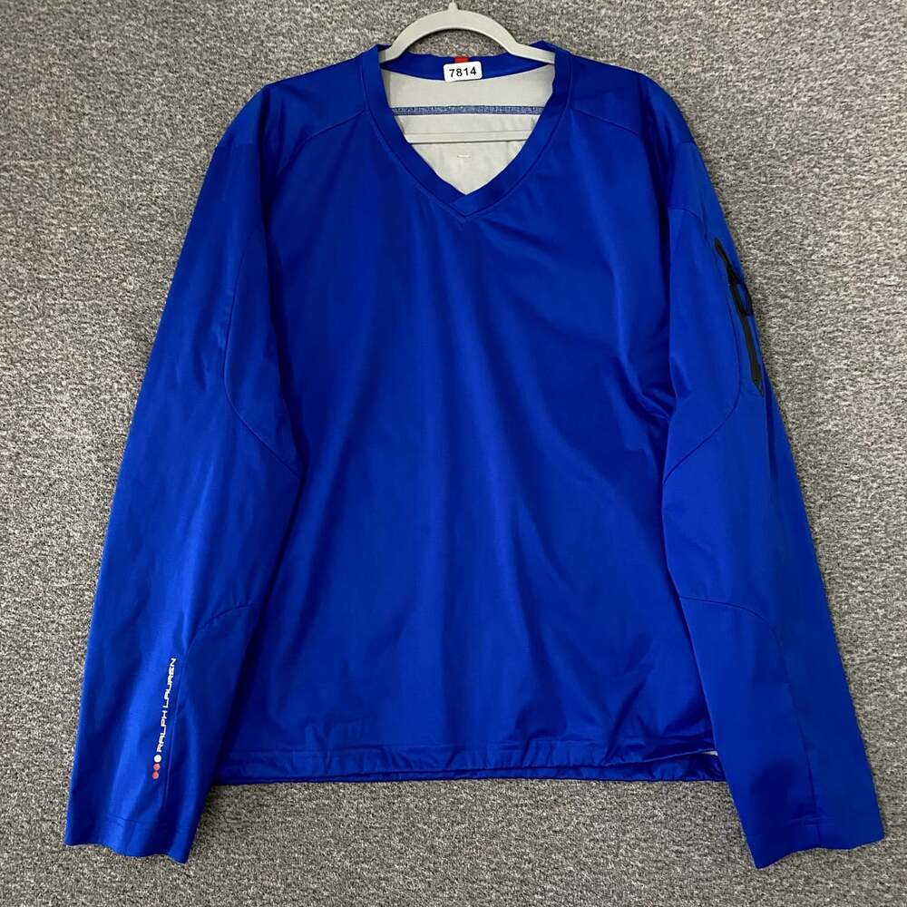 RLX Ralph Lauren Men's Large Blue Softshell Windbreaker Long Sleeve Pullover
